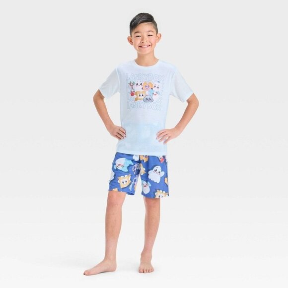 NWT Boys' Lankybox 2pc Pajama Set - Blue XS - Picture 2 of 3